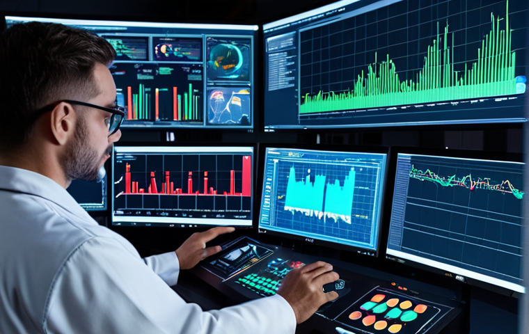 **

A high-tech control room filled with glowing screens displaying graphs, charts, and real-time data visualizations of industrial processes. In the foreground, a technician is analyzing data on a holographic display, with various sensors and control panels visible in the background. Focus on the advanced technology and integration of AI in process control.

**