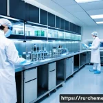 제약공정과 화학공학 - A modern pharmaceutical manufacturing laboratory featuring automated quality control systems: sleek ...